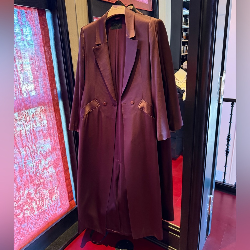LaPointe Elegant Burgundy Long Women's Coat